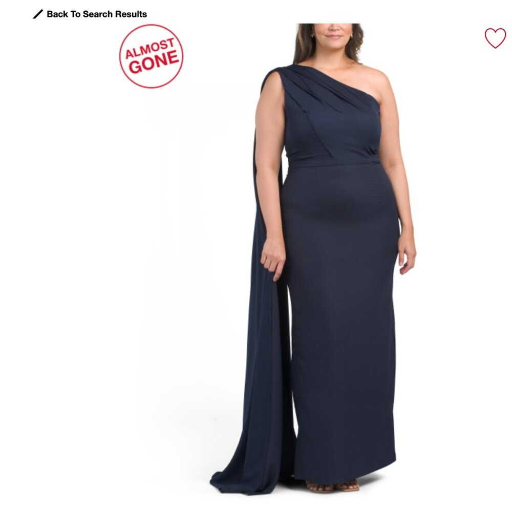 RENE BY RENE RUIZ One Shoulder Drape Gown (NWT) 💙 - Picture 2 of 3